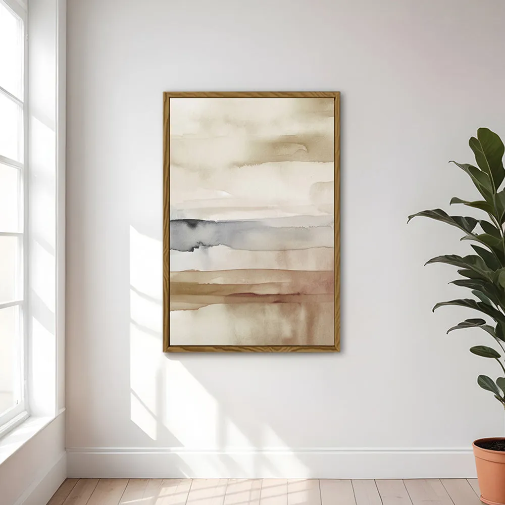 Canvas Wall Art Stretched Over Wooden Frame with Floating Frame and Brown Sky Painting CV4133
