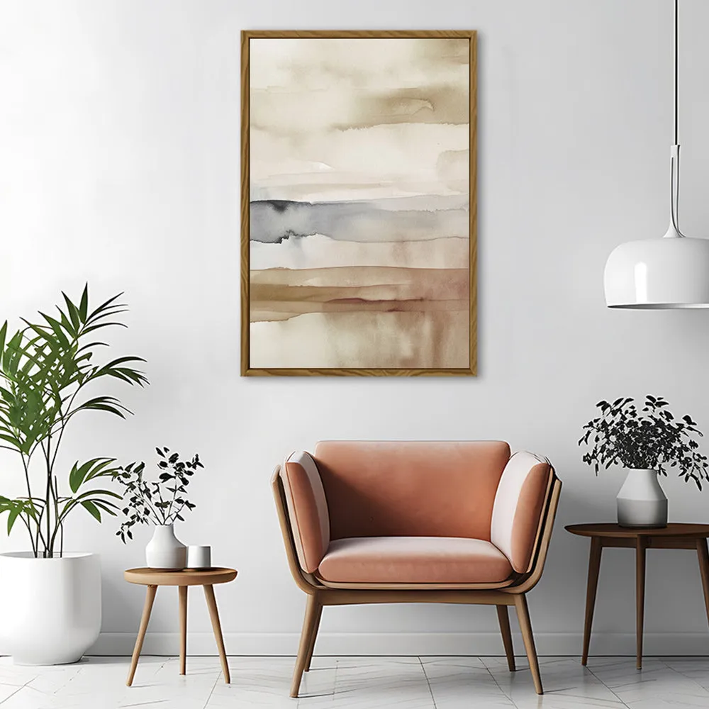 Canvas Wall Art Stretched Over Wooden Frame with Floating Frame and Brown Sky Painting CV4133