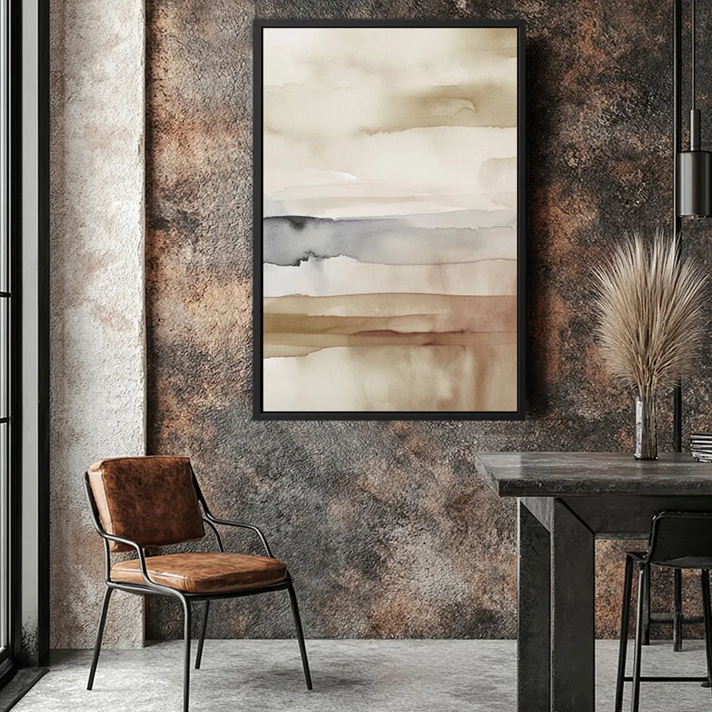 Canvas Wall Art Stretched Over Wooden Frame with Floating Frame and Brown Sky Painting CV4133