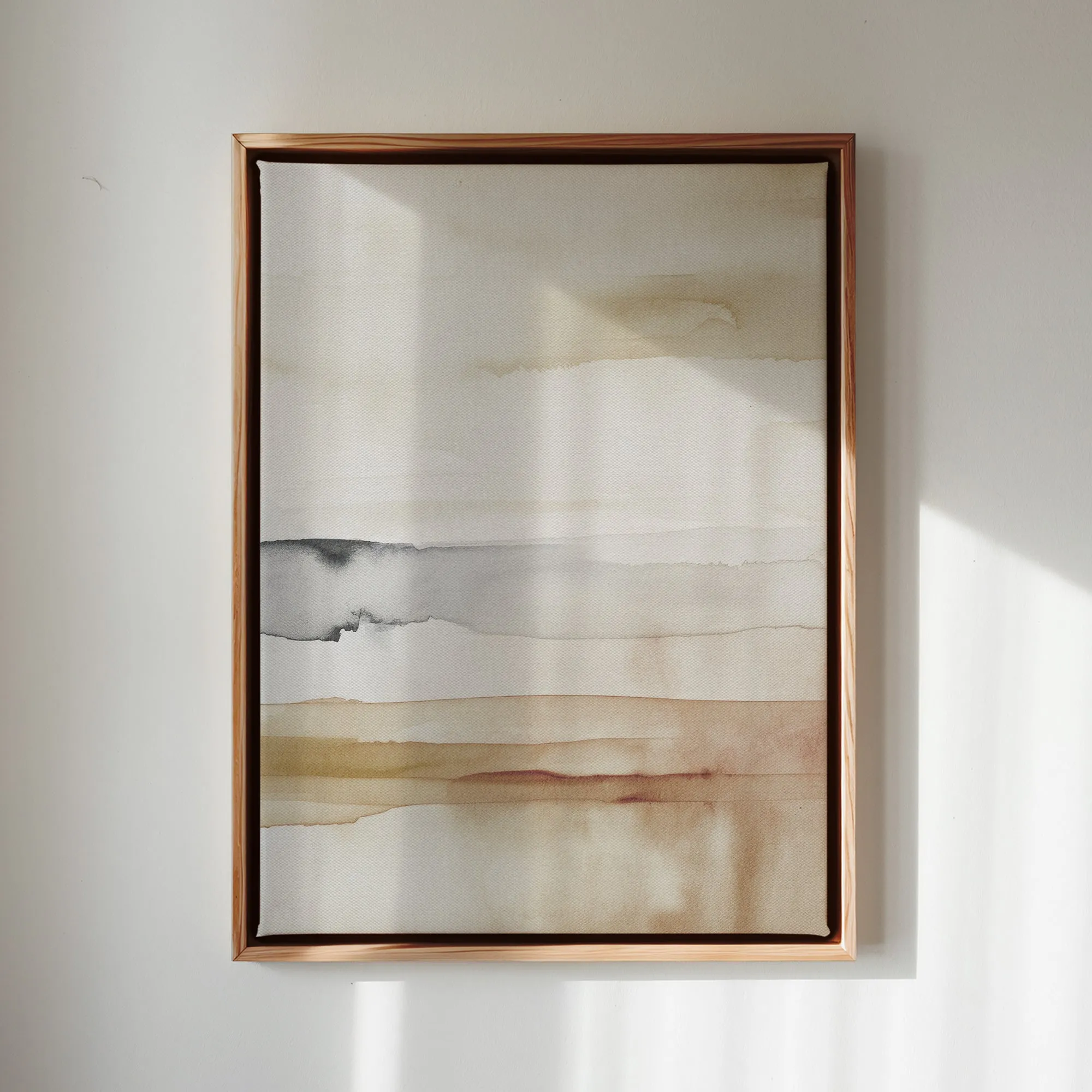 Canvas Wall Art Stretched Over Wooden Frame with Floating Frame and Brown Sky Painting CV4133