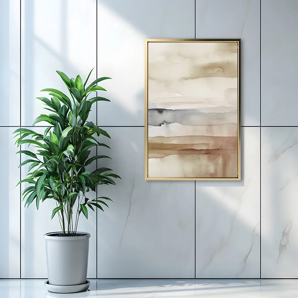 Canvas Wall Art Stretched Over Wooden Frame with Floating Frame and Brown Sky Painting CV4133