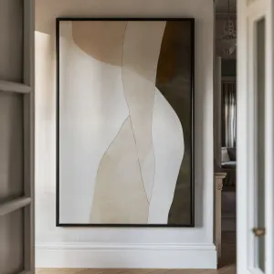 Canvas Wall Art Stretched Over Wooden Frame with Floating Frame and Desert Abstract Painting CV4148