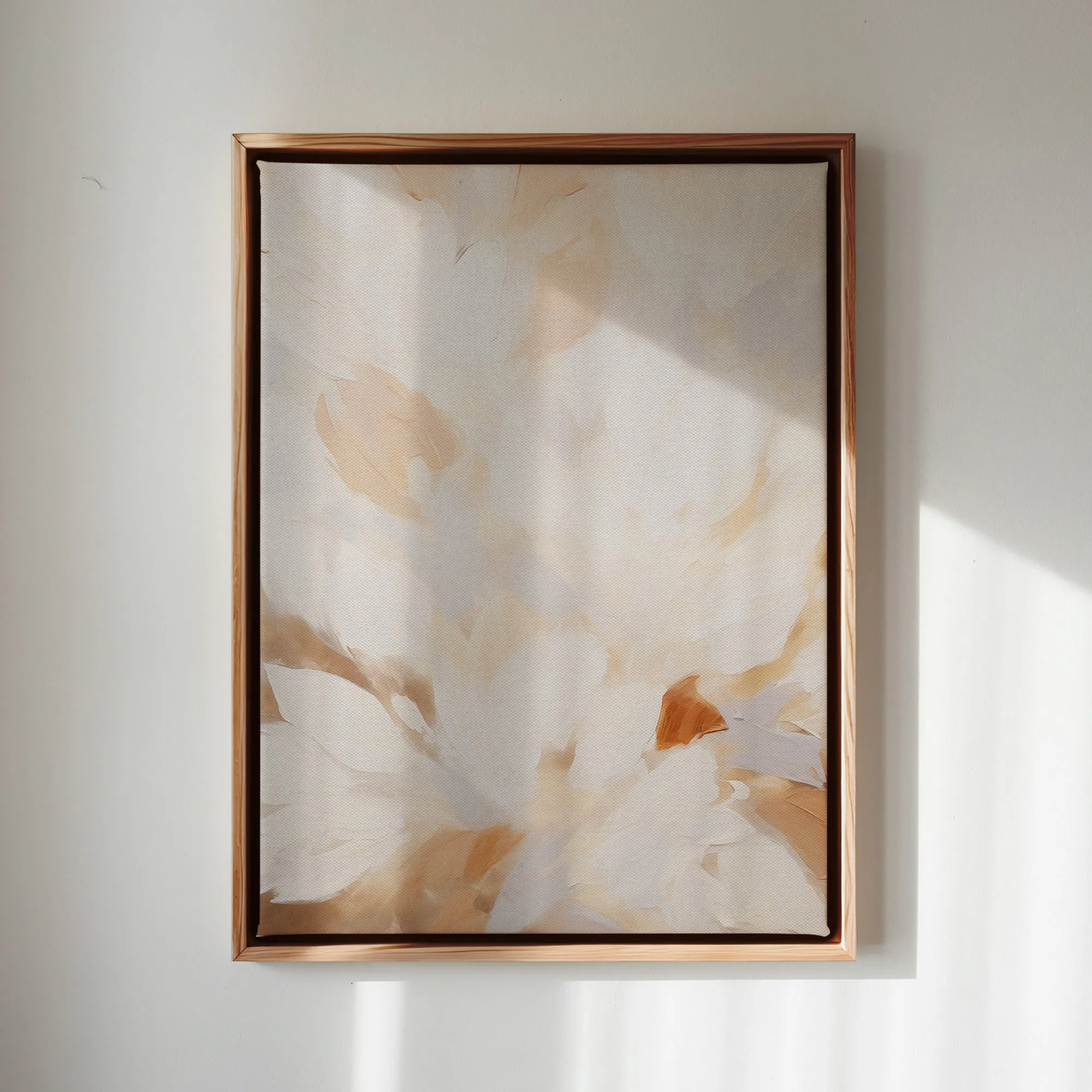 Canvas Wall Art Stretched Over Wooden Frame with Floating Frame and Floral Design Painting CV4156
