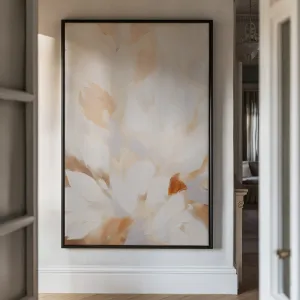 Canvas Wall Art Stretched Over Wooden Frame with Floating Frame and Floral Design Painting CV4156