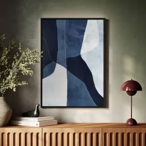 Canvas Wall Art Stretched Over Wooden Frame with Floating Frame and Ice Abstract Painting CV4187