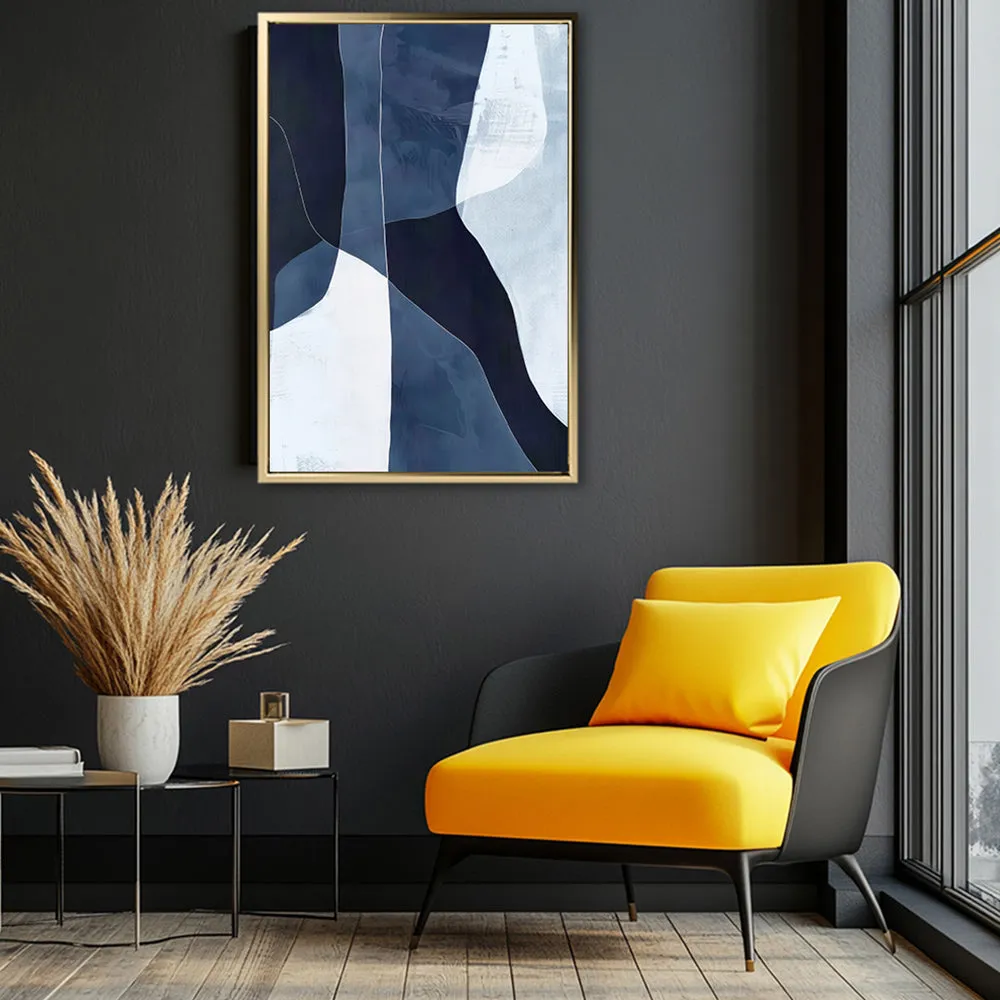 Canvas Wall Art Stretched Over Wooden Frame with Floating Frame and Ice Abstract Painting CV4187