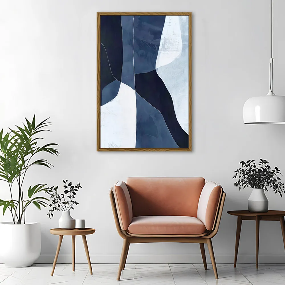 Canvas Wall Art Stretched Over Wooden Frame with Floating Frame and Ice Abstract Painting CV4187