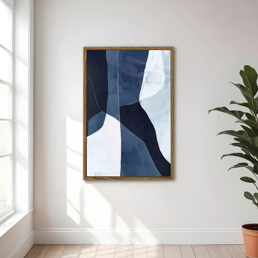 Canvas Wall Art Stretched Over Wooden Frame with Floating Frame and Ice Abstract Painting CV4187