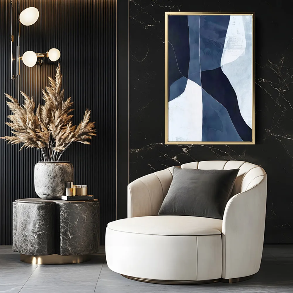 Canvas Wall Art Stretched Over Wooden Frame with Floating Frame and Ice Abstract Painting CV4187