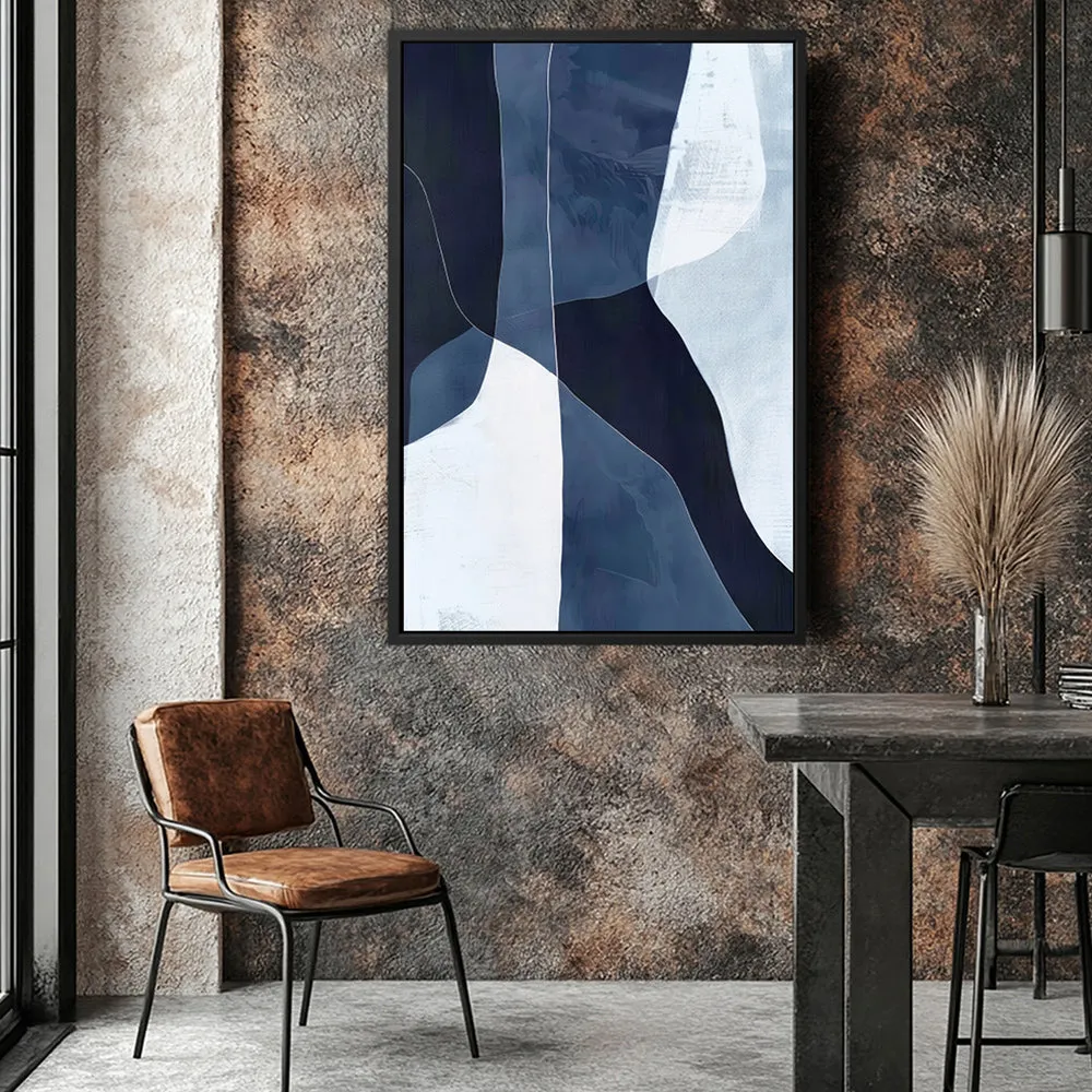 Canvas Wall Art Stretched Over Wooden Frame with Floating Frame and Ice Abstract Painting CV4187