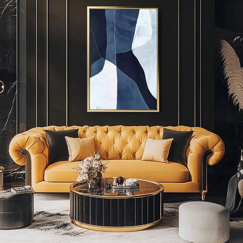 Canvas Wall Art Stretched Over Wooden Frame with Floating Frame and Ice Abstract Painting CV4187