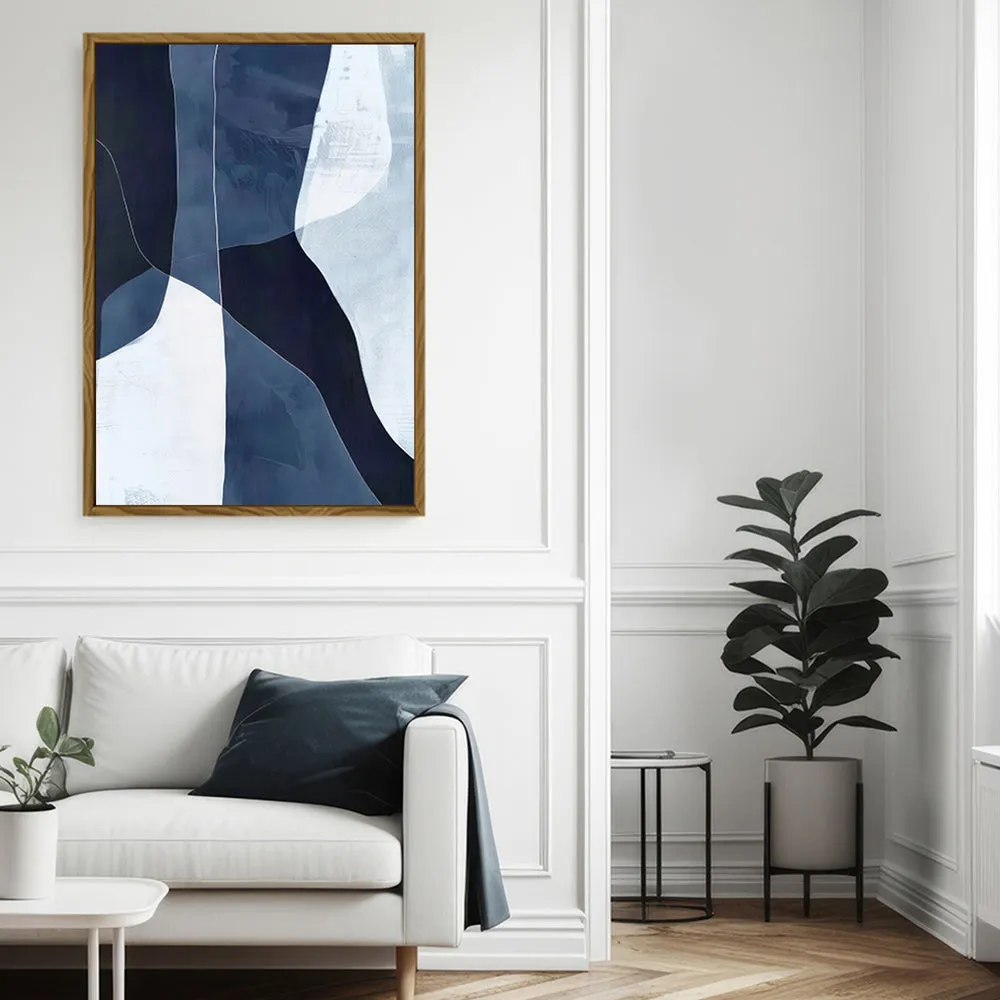 Canvas Wall Art Stretched Over Wooden Frame with Floating Frame and Ice Abstract Painting CV4187