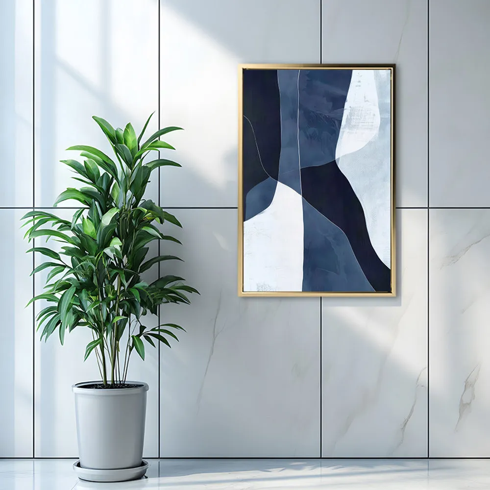 Canvas Wall Art Stretched Over Wooden Frame with Floating Frame and Ice Abstract Painting CV4187