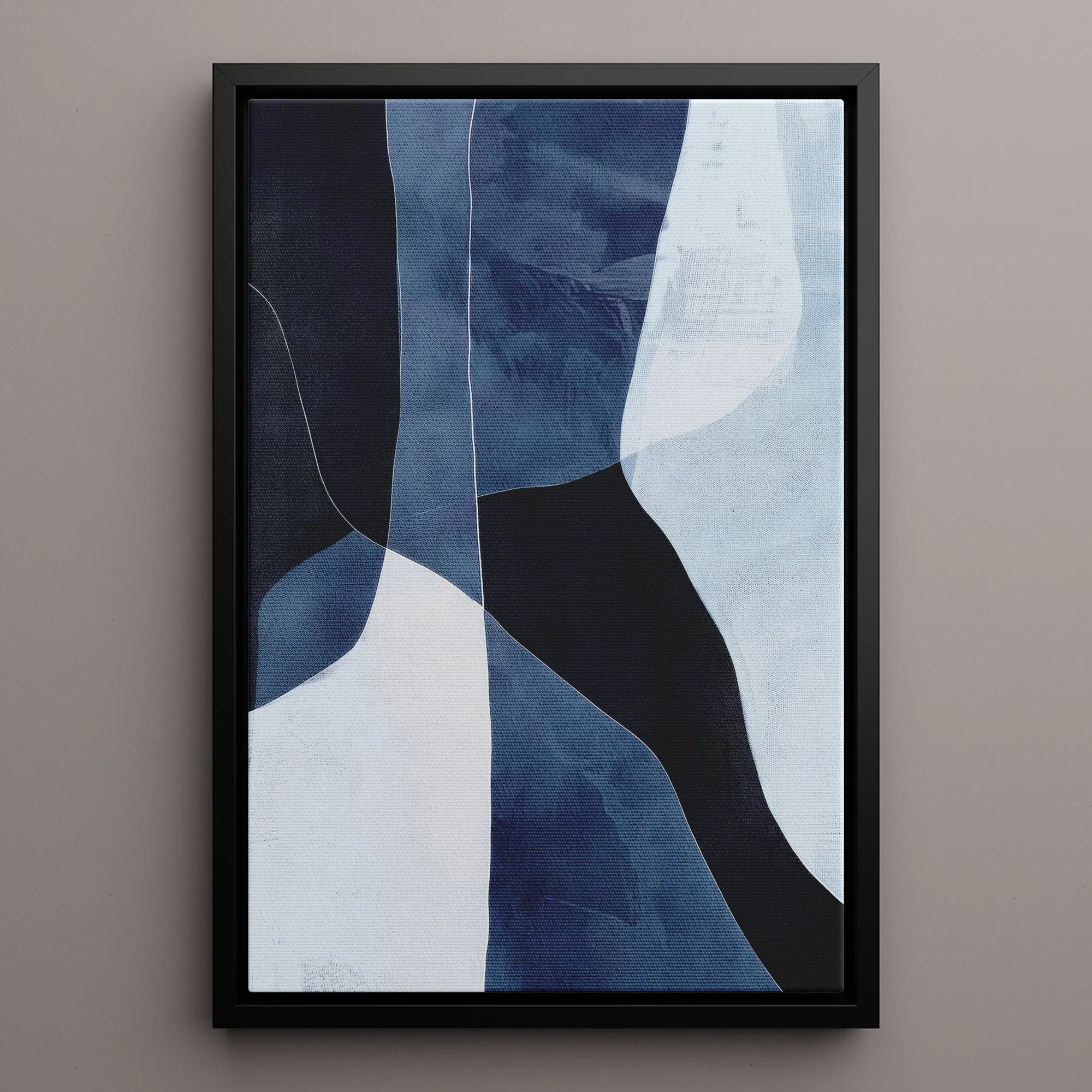 Canvas Wall Art Stretched Over Wooden Frame with Floating Frame and Ice Abstract Painting CV4187