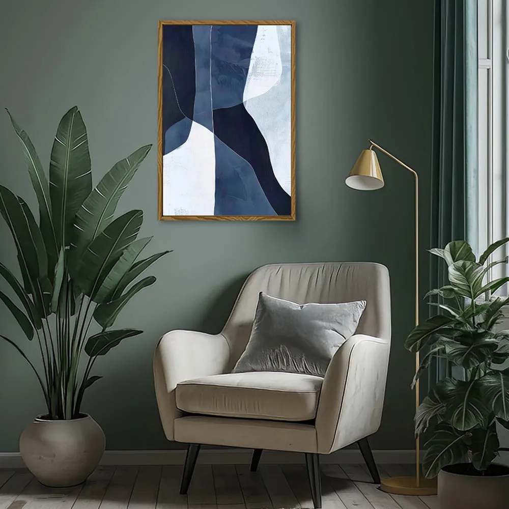 Canvas Wall Art Stretched Over Wooden Frame with Floating Frame and Ice Abstract Painting CV4187