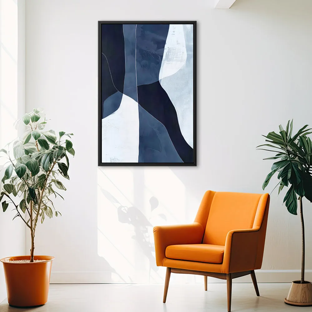 Canvas Wall Art Stretched Over Wooden Frame with Floating Frame and Ice Abstract Painting CV4187