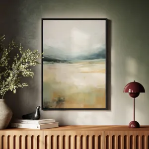 Canvas Wall Art Stretched Over Wooden Frame with Floating Frame and Lake Abstract Painting CV4191