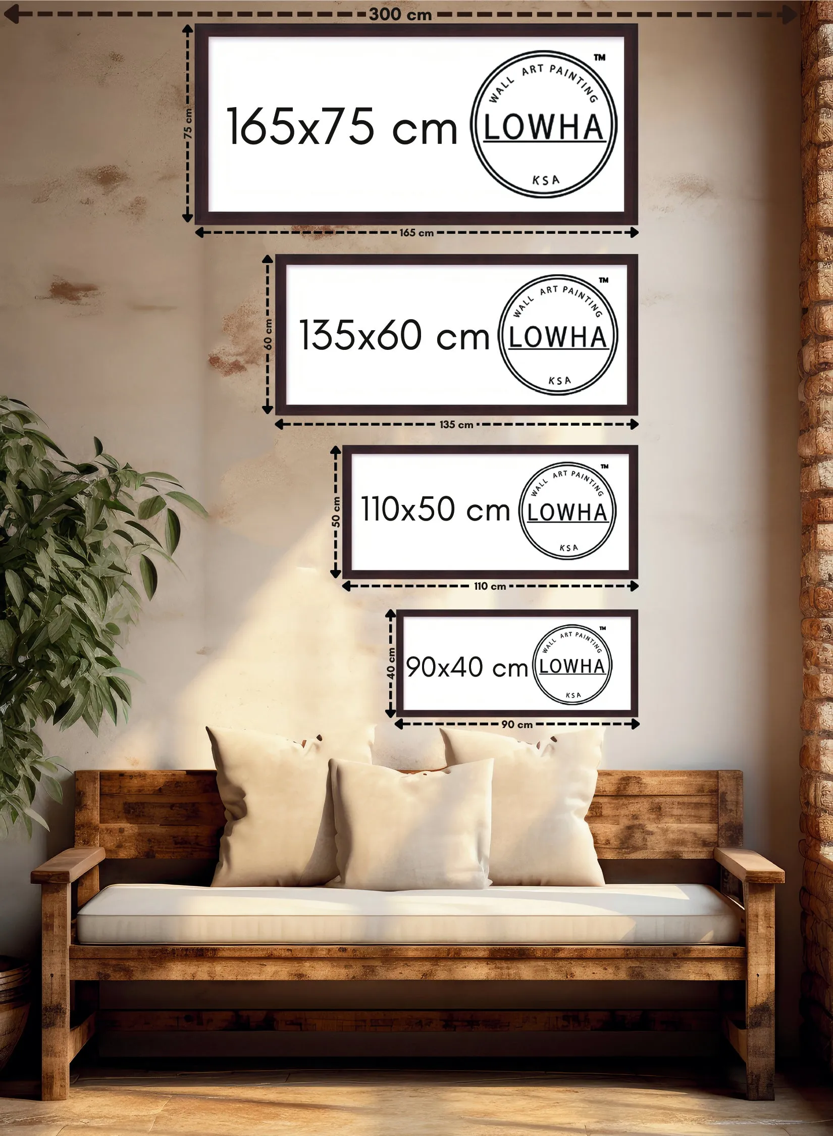 Canvas Wall Art Stretched Over Wooden Frame with Gold Floating Frame and islamic Names of Allah Painting
