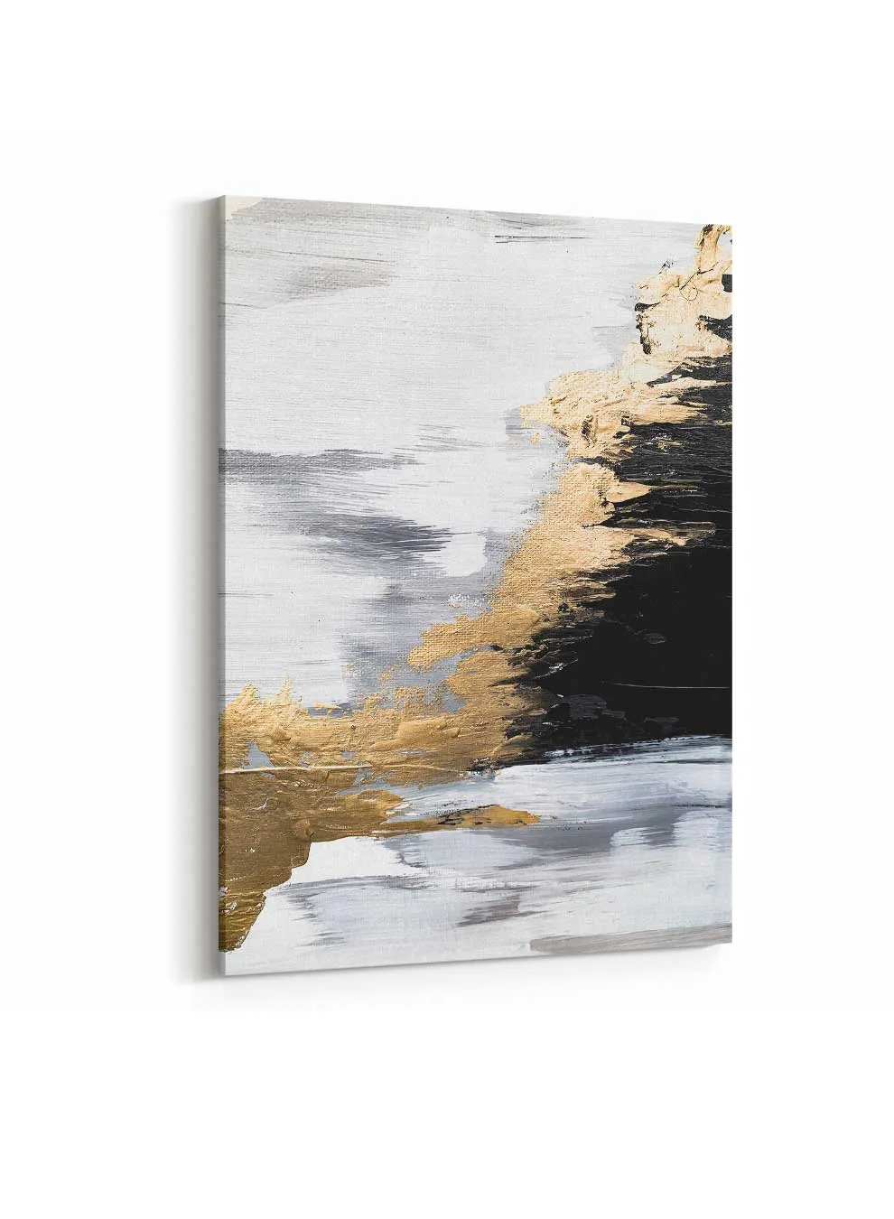 Canvas Wall Art Stretched Over Wooden Frame with Gold Floating Frame