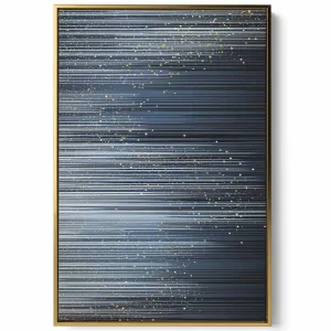 Canvas Wall Art Stretched Over Wooden Frame with Gold Floating Frame
