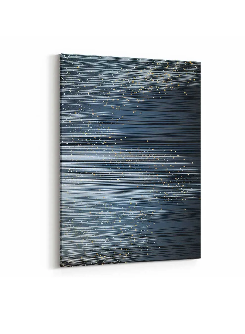 Canvas Wall Art Stretched Over Wooden Frame with Gold Floating Frame