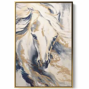 Canvas Wall Art Stretched Over Wooden Frame with Gold Floating Frame