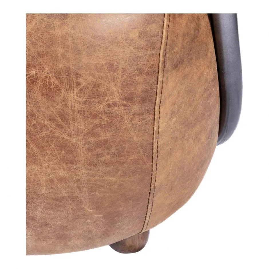 Carlisle Club Chair Grazed Brown Leather