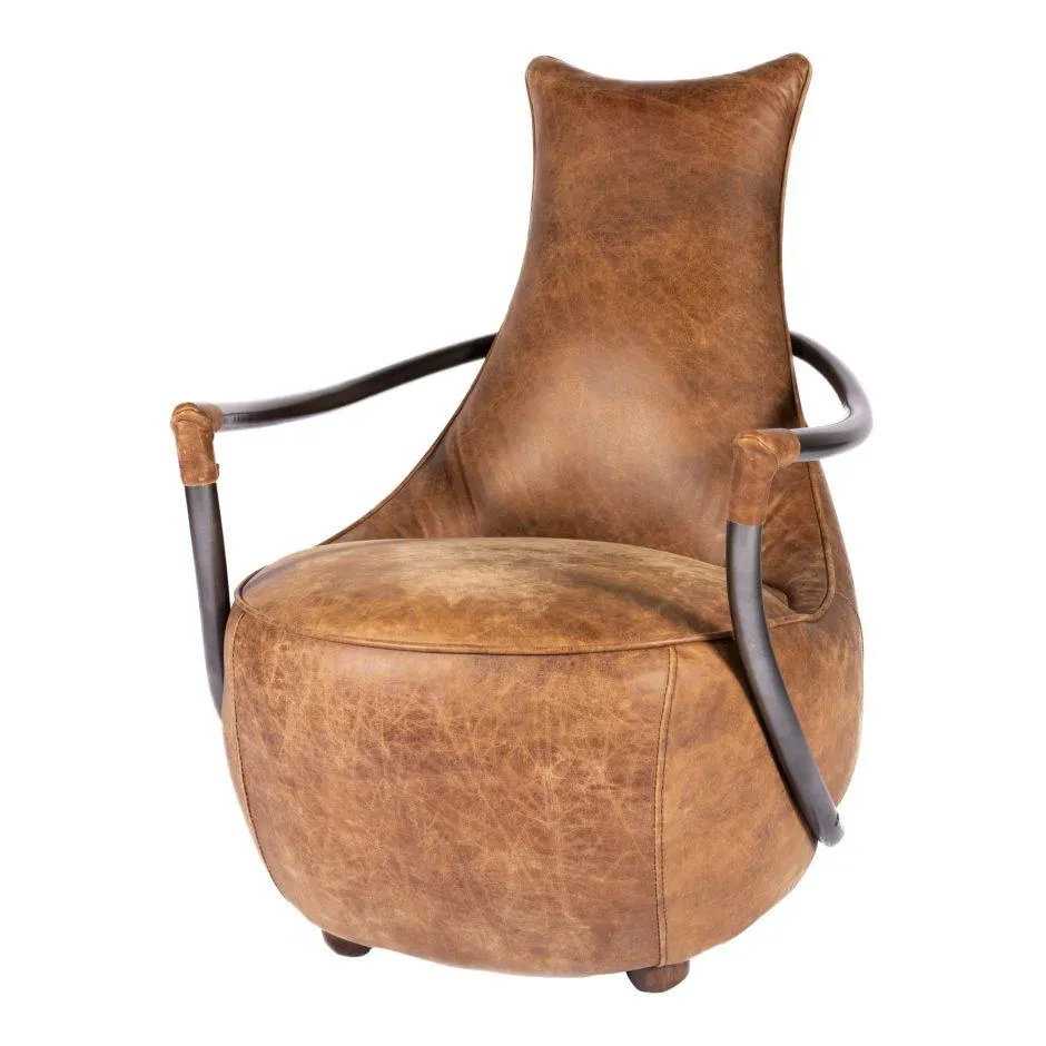 Carlisle Club Chair Grazed Brown Leather