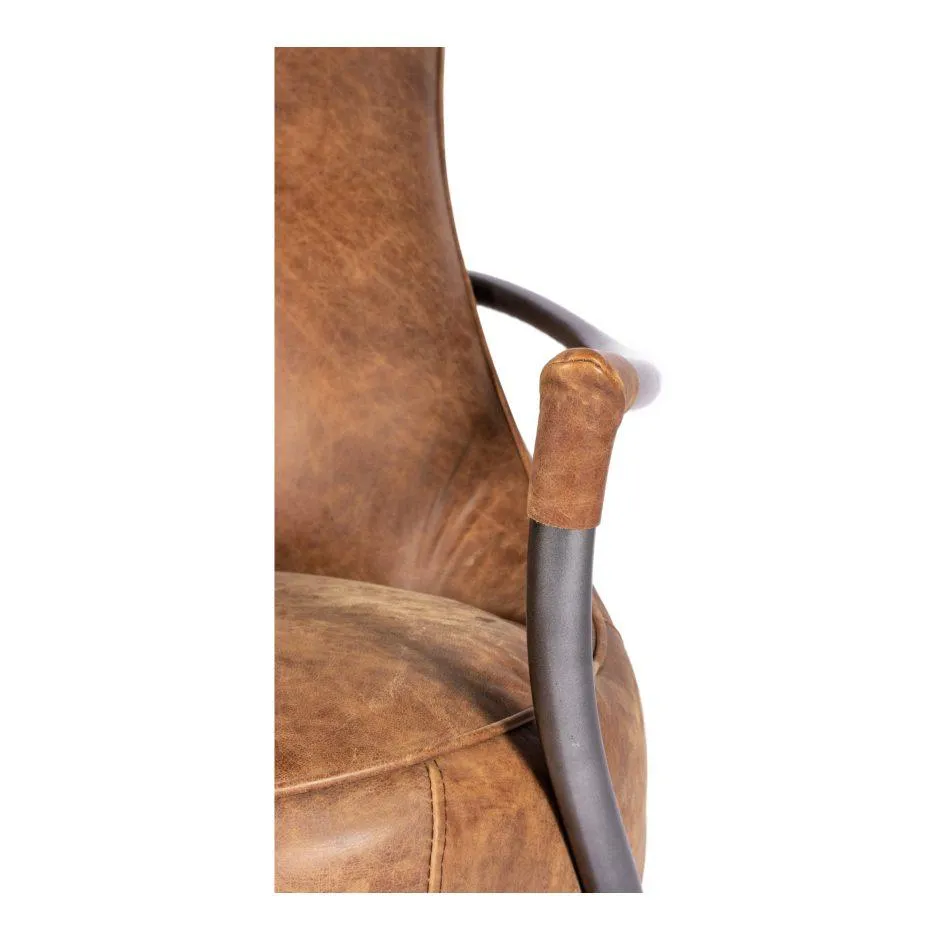 Carlisle Club Chair Grazed Brown Leather