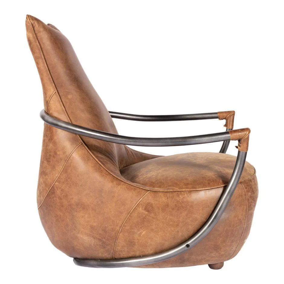 Carlisle Club Chair Grazed Brown Leather