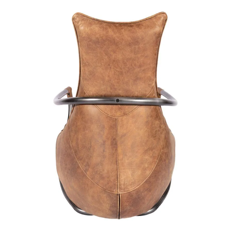 Carlisle Club Chair Grazed Brown Leather