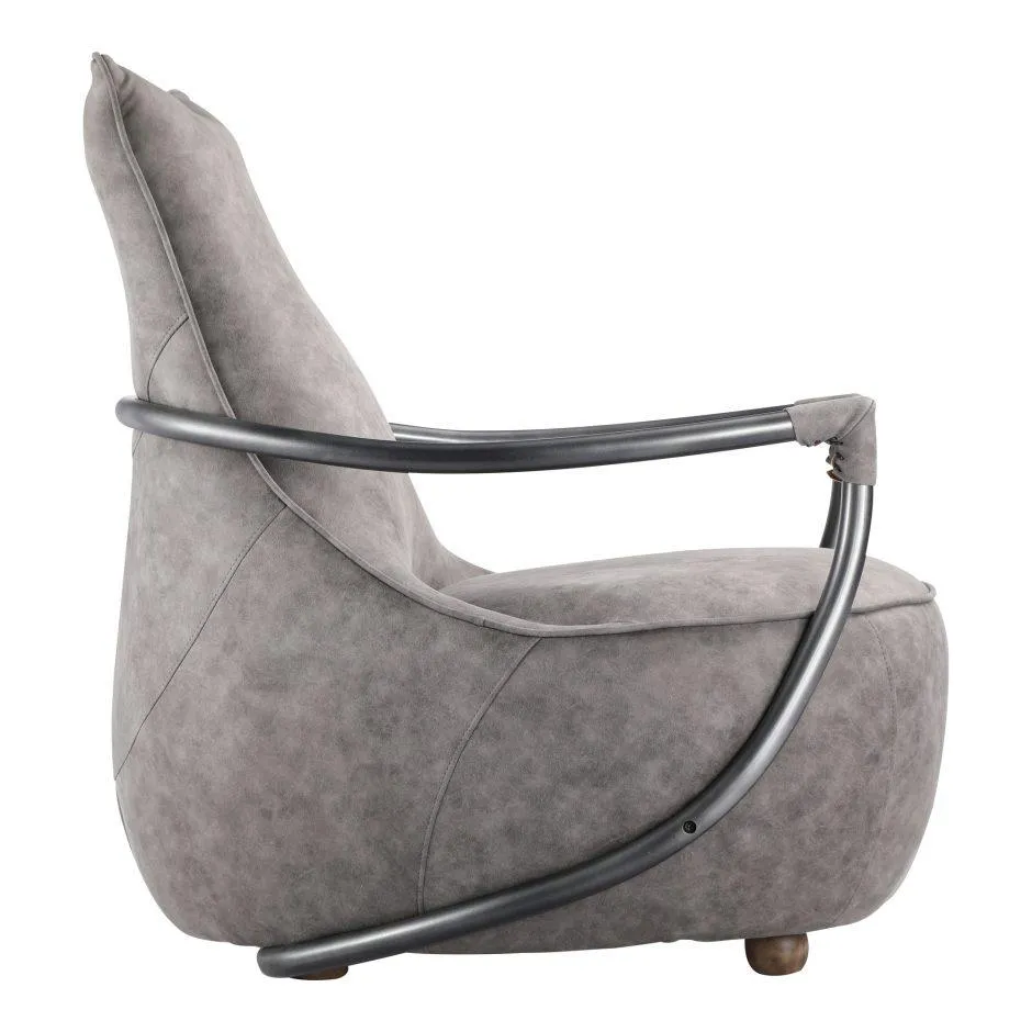 Carlisle Club Chair Rolling Grey Velvet