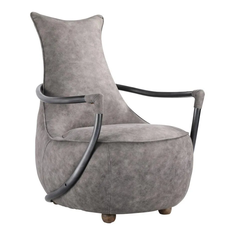 Carlisle Club Chair Rolling Grey Velvet