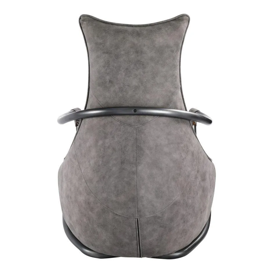 Carlisle Club Chair Rolling Grey Velvet
