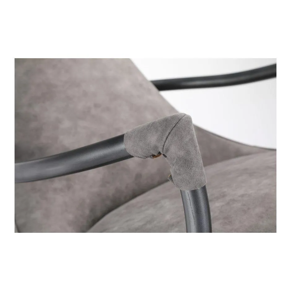 Carlisle Club Chair Rolling Grey Velvet