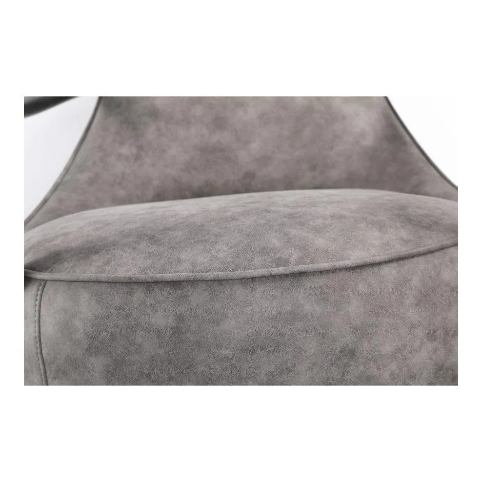 Carlisle Club Chair Rolling Grey Velvet