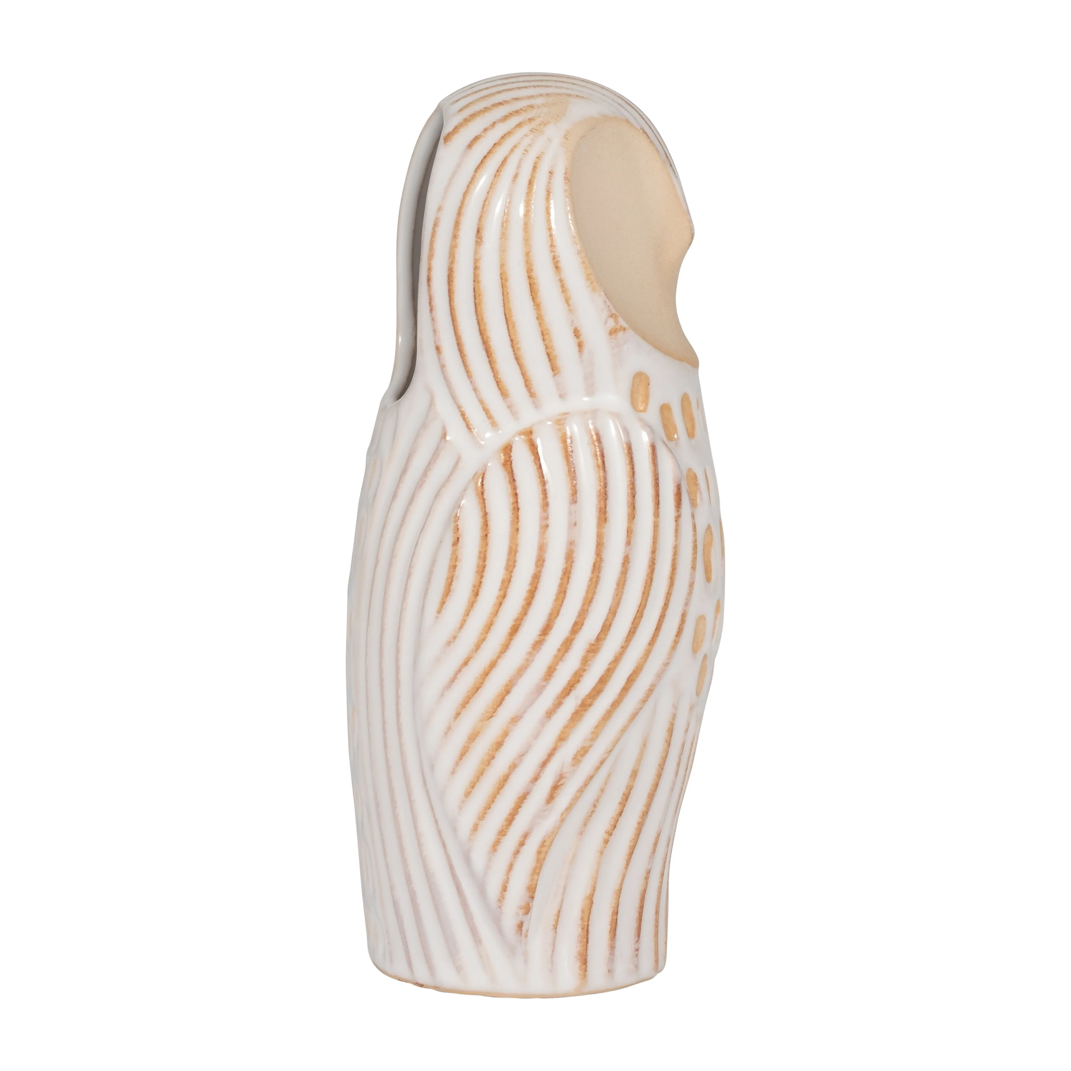 Cer, 8" Perched Owl, Ivory