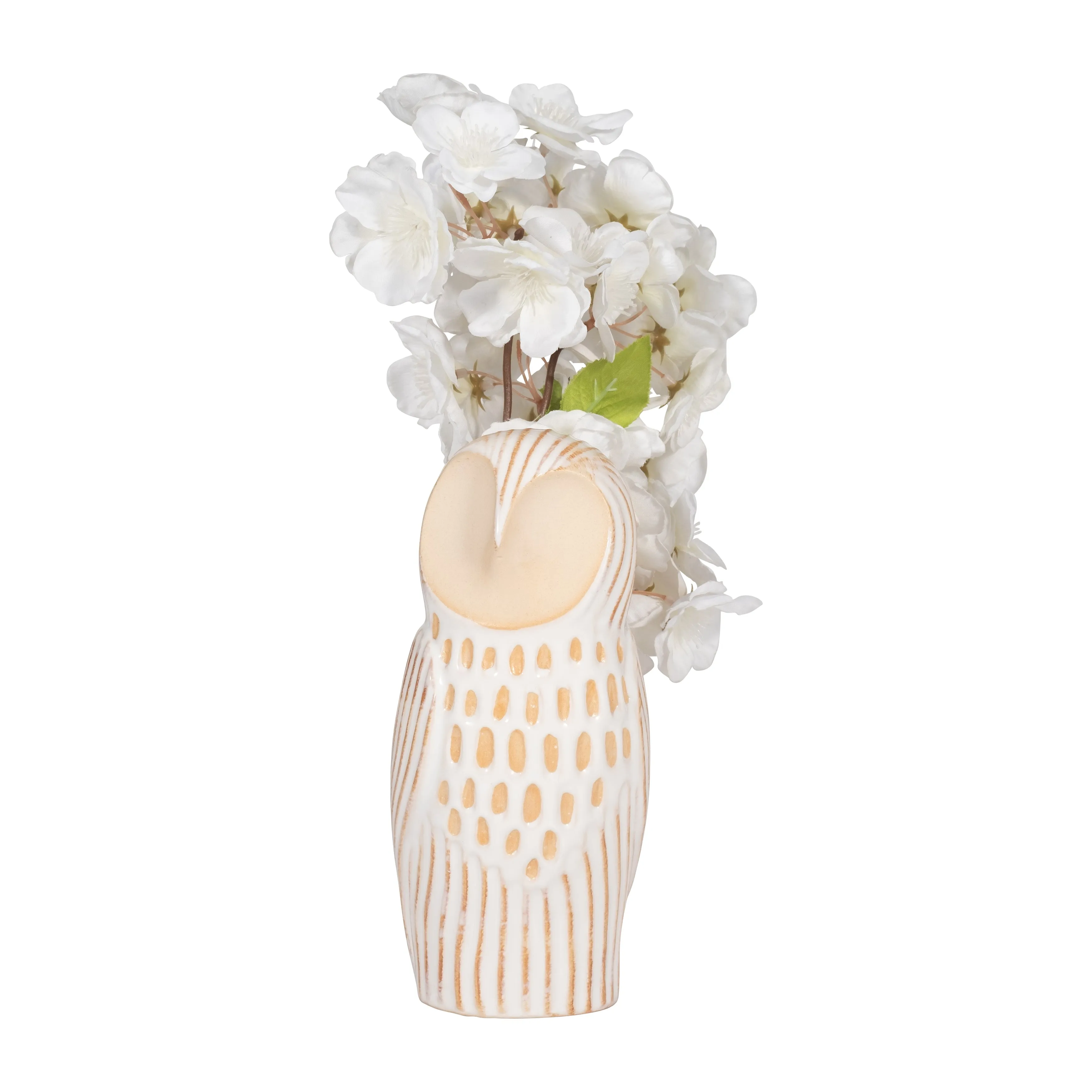 Cer, 8" Perched Owl, Ivory