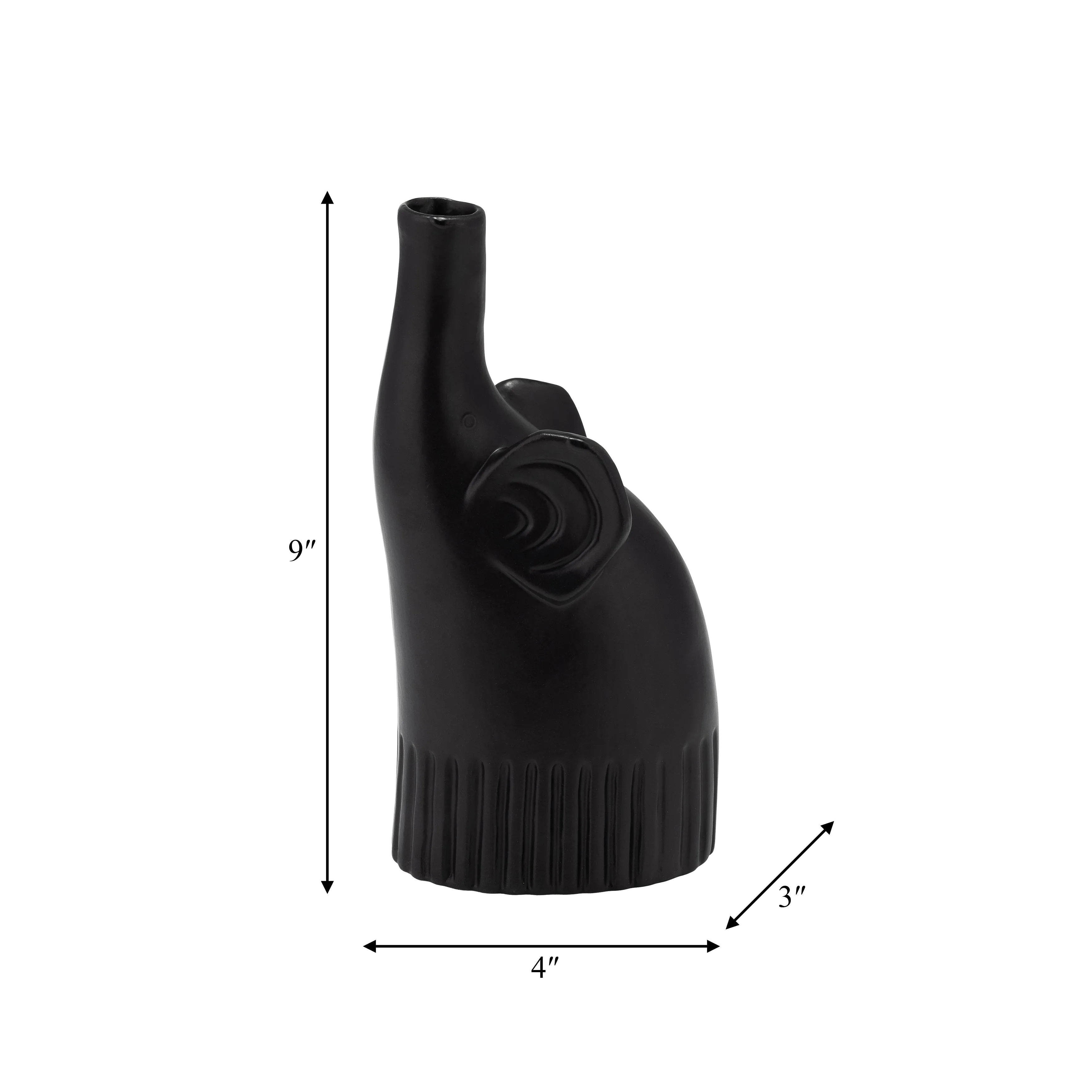CER,9",ELEPHANT DECO,MATTE BLACK