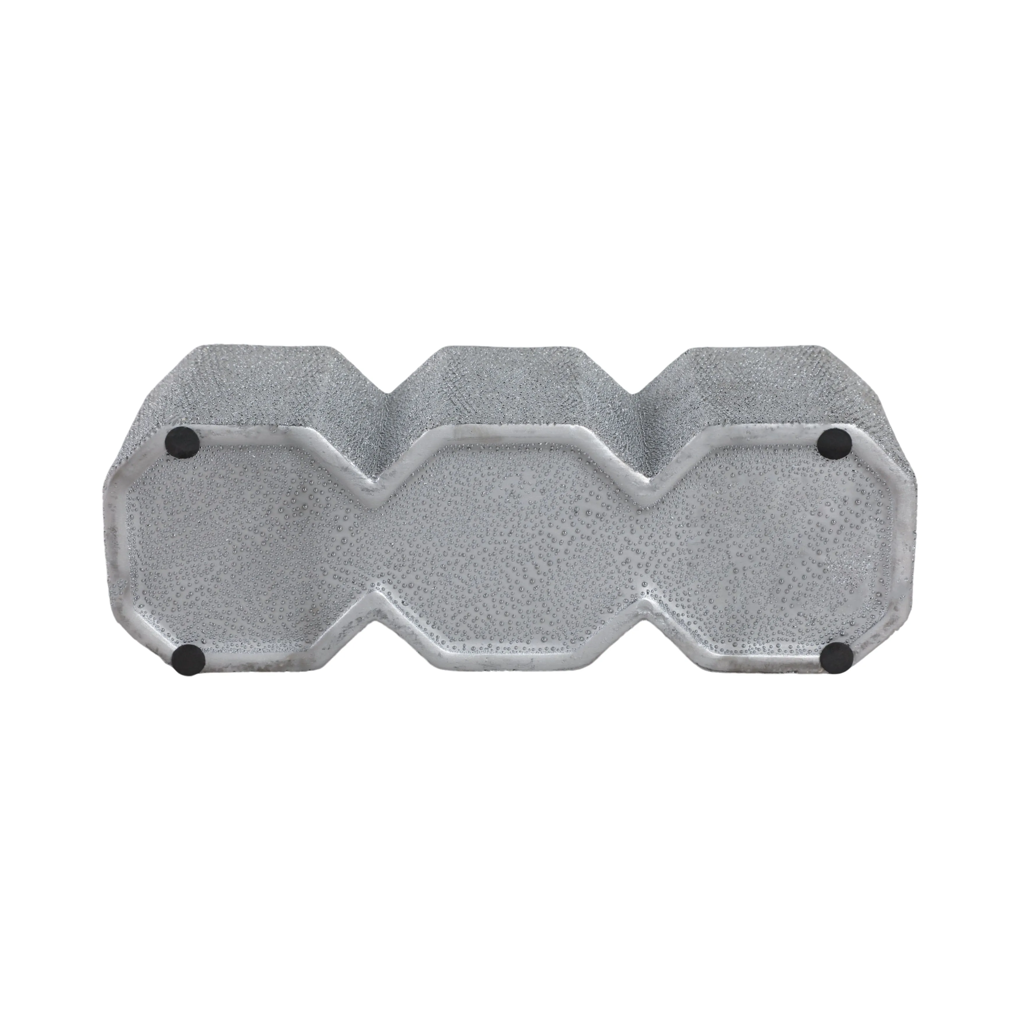 CERAMIC 4" 3-CUP PENCIL HOLDER, SILVER