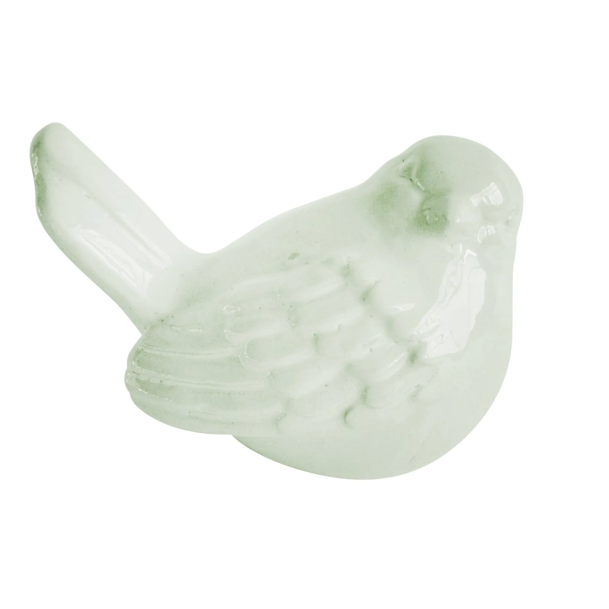 CERAMIC 7" BIRD FIGURINE, GREEN