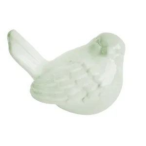 CERAMIC 7" BIRD FIGURINE, GREEN