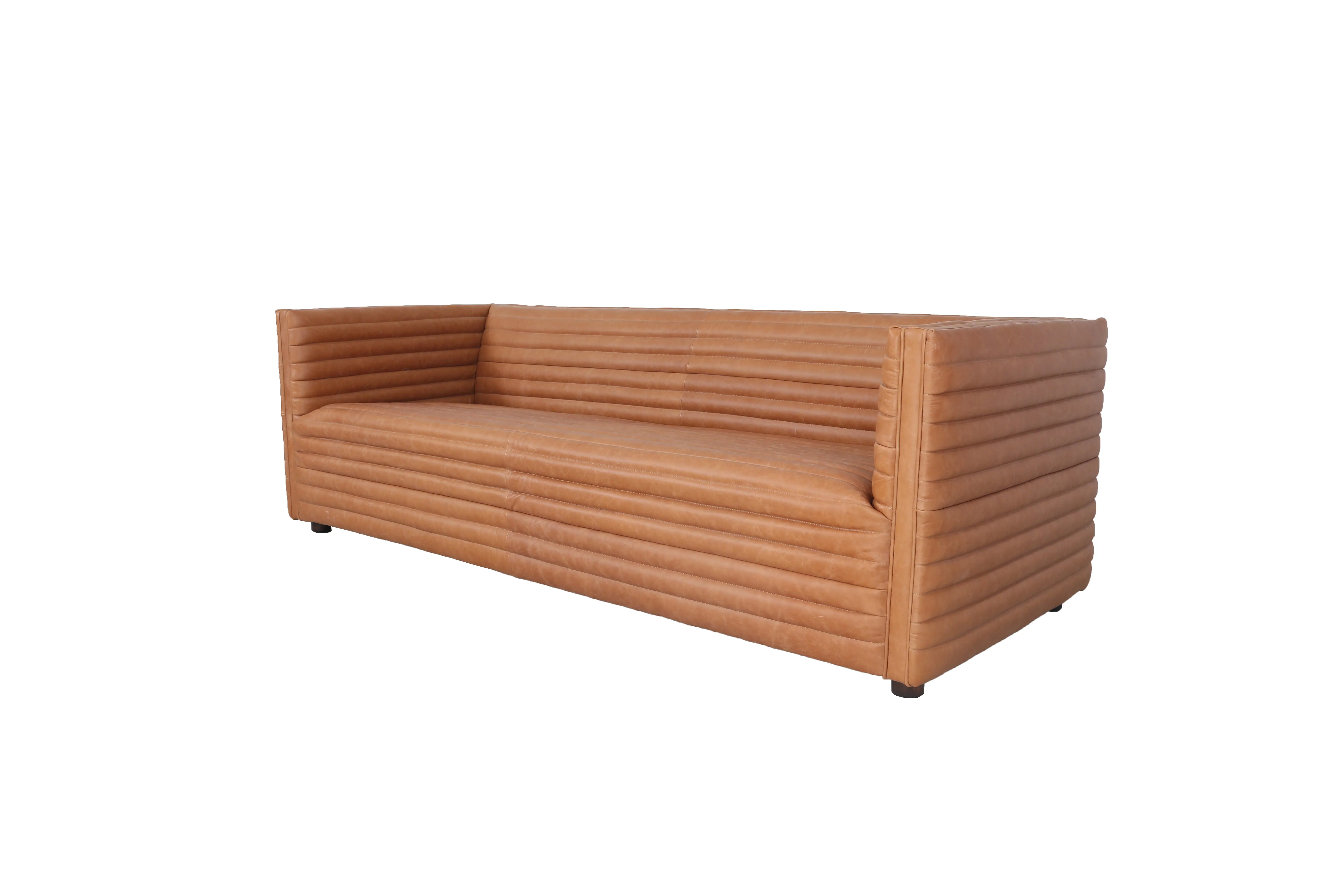 Chateau Light Brown Leather Sofa