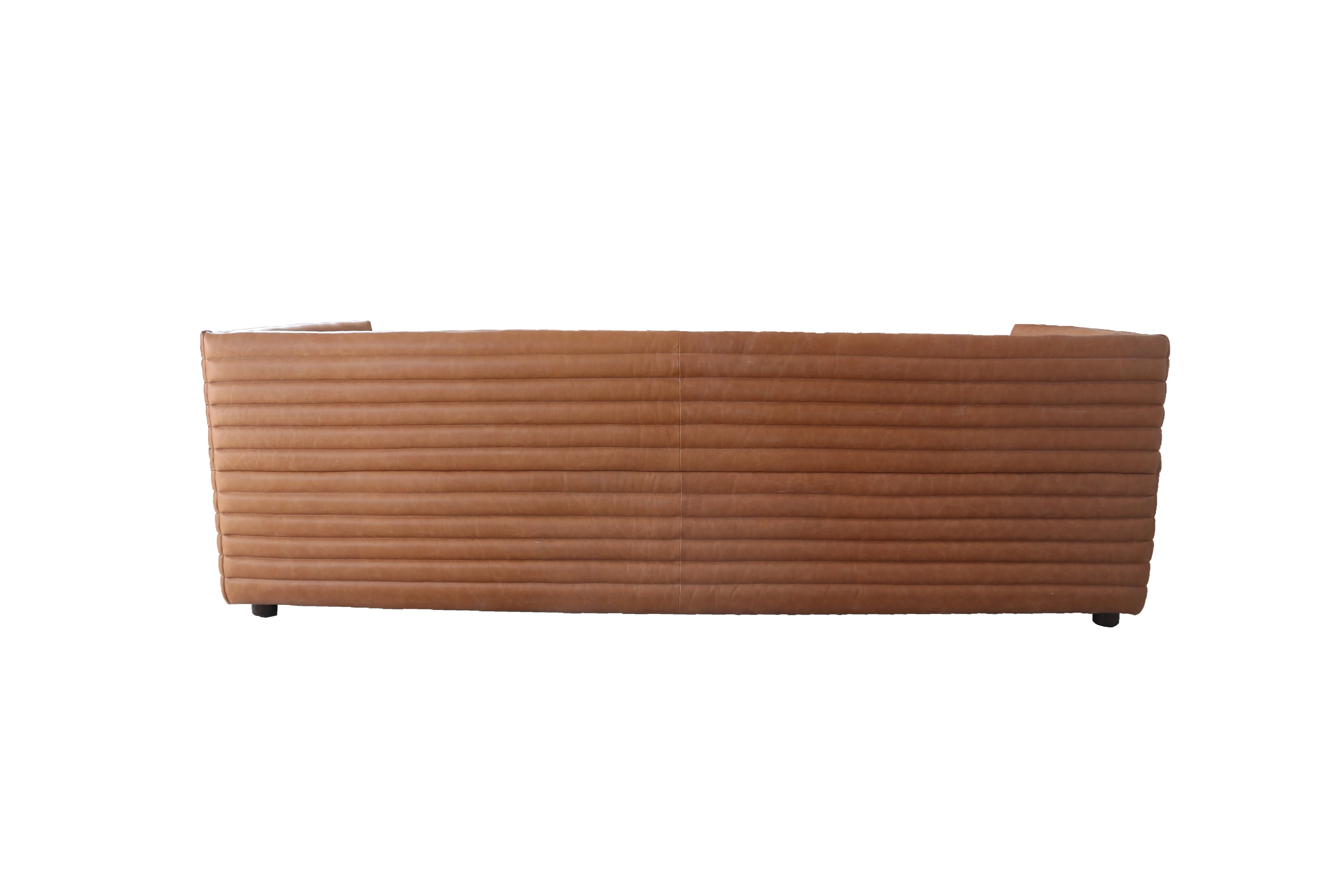 Chateau Light Brown Leather Sofa