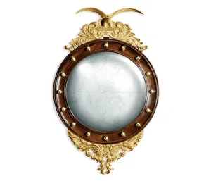 Chatsworth Collection - Regency style "Eagle" mahogany gilded round convex mirror