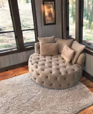Circular velvet chair size 120x120x70 cm