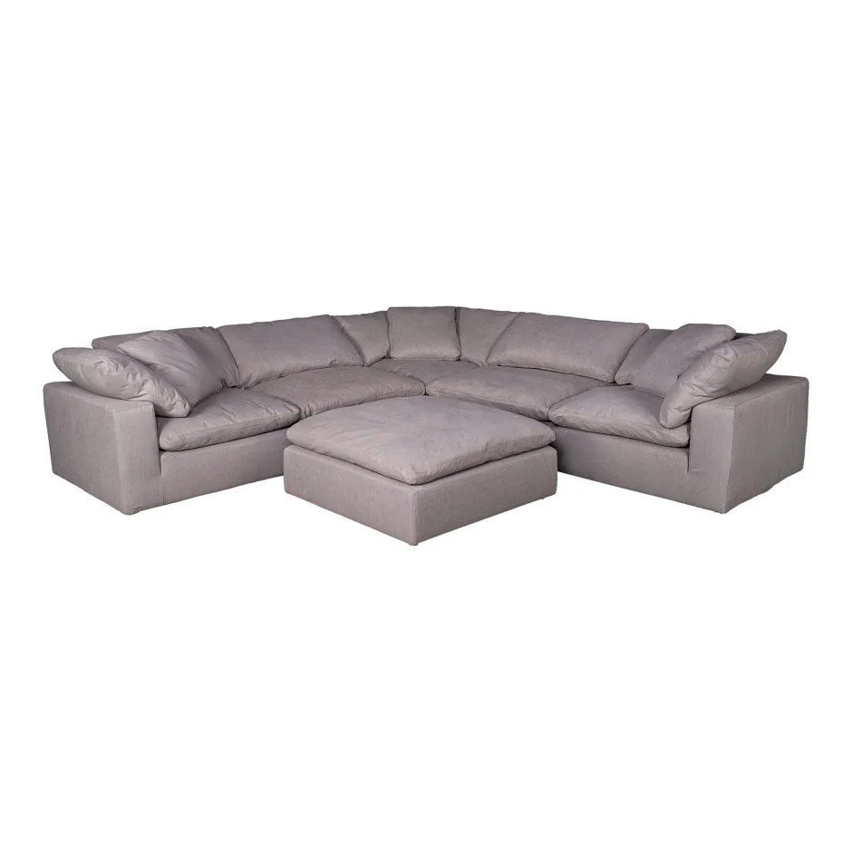 Clay Ottoman Livesmart Fabric Light Grey