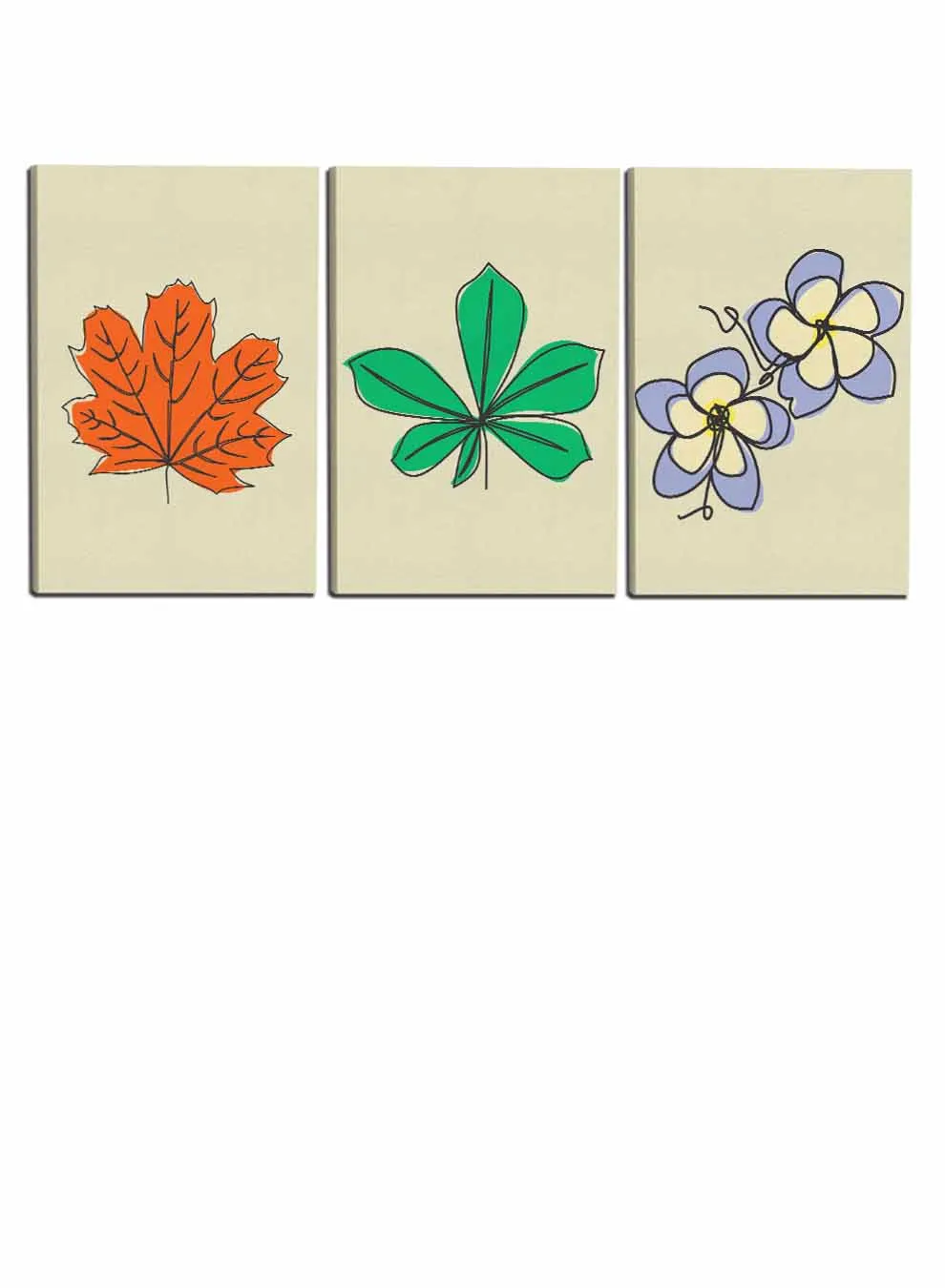Colorful Flowers Paintings(set of 3)