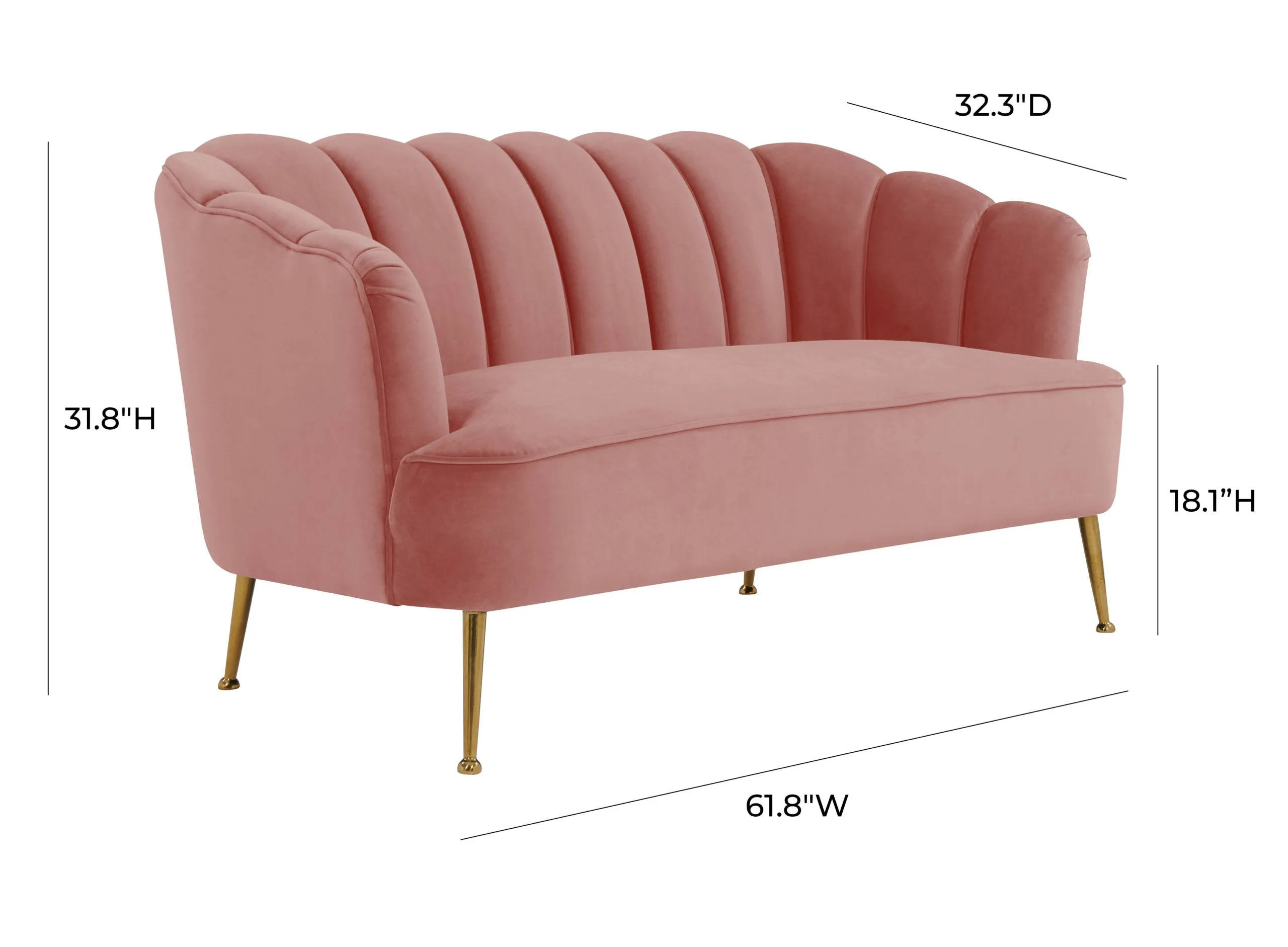 Daisy Petite Blush Velvet Settee