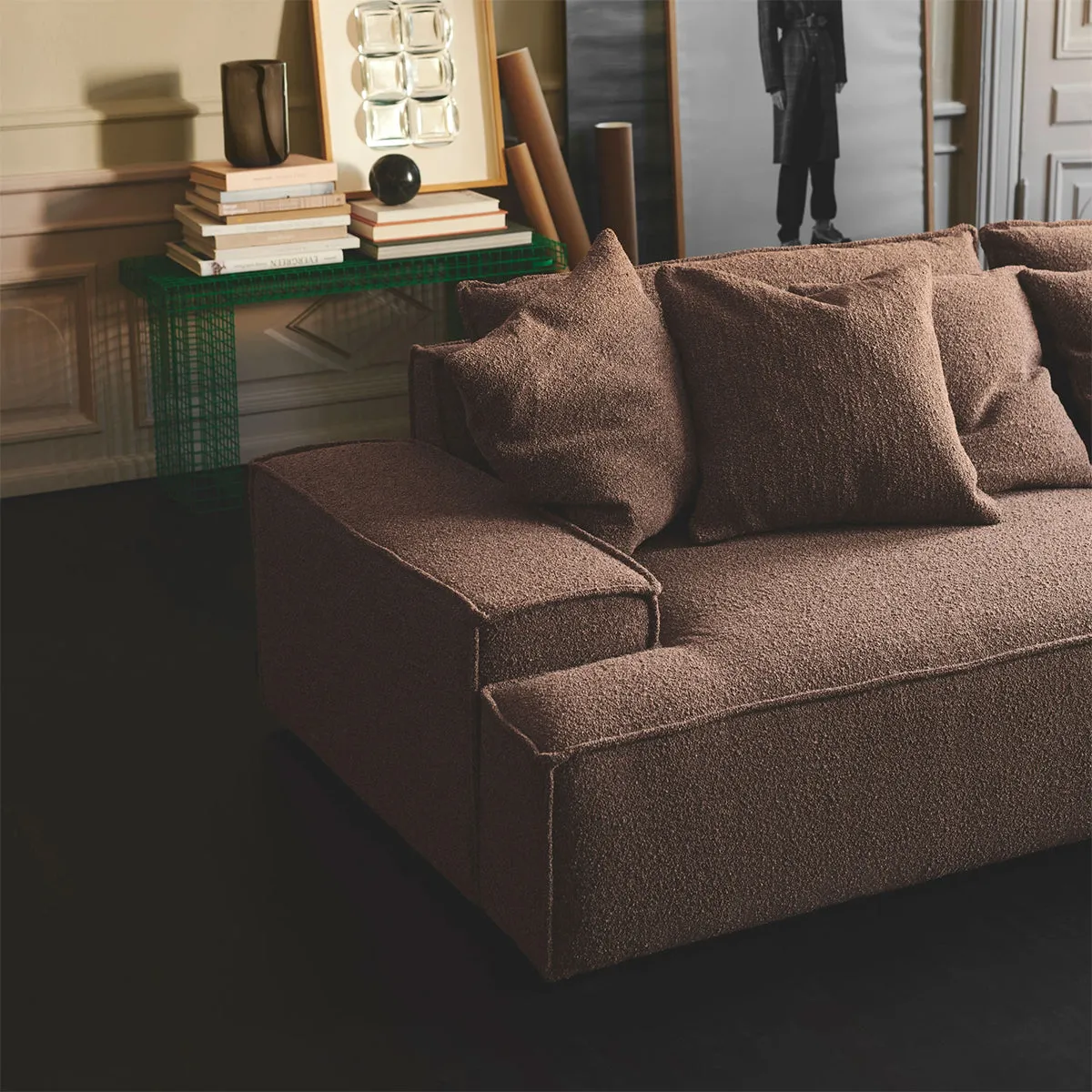 Daphne Boucle 1 Seater Left Chaise Modular Sofa
